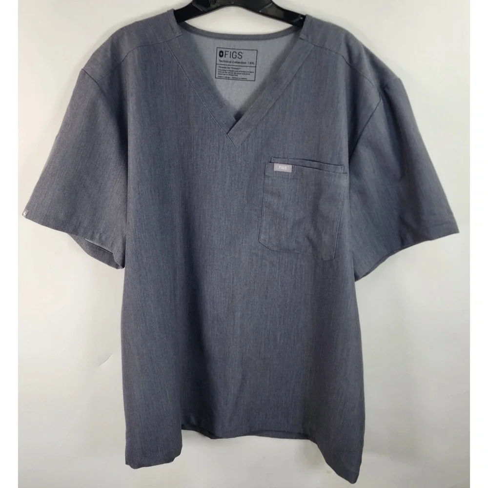FIGS Technical Collection Scrub Top Men's 2XL Graphite Leon Two Pocket Stretch